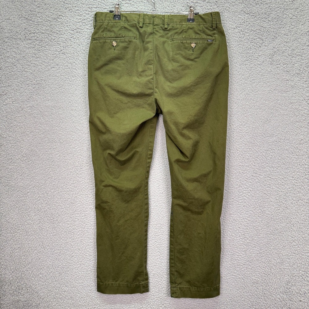 Polo Ralph Lauren Pants Mens 32x30 Olive Green Stretch Straight Fit Chino Preppy - Picture 2 of 13